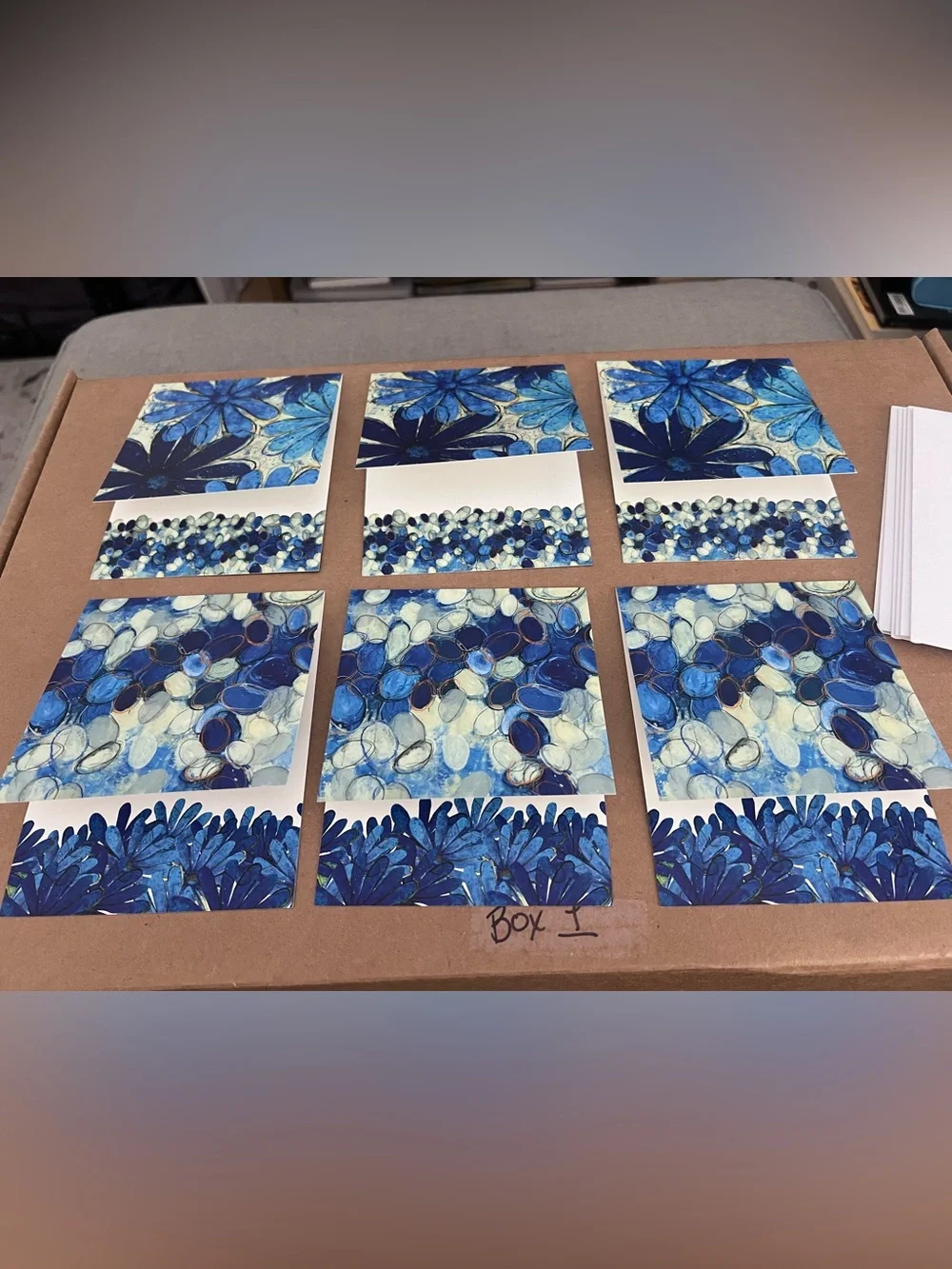 6 Fine Art Greeting Cards Set – Abstract Floral Blank Note Cards with Envelopes